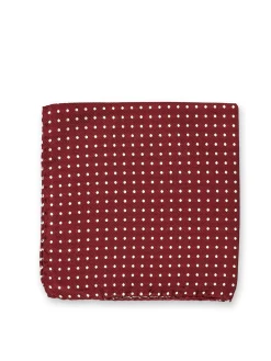 Favourbrook Albany Burgundy Silk Pocket Square- Pocket Squares