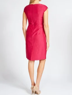 Favourbrook Araminta Cap Sleeve Dress Fuchsia Silverstone Silk Linen-Women Raceday | Dresses