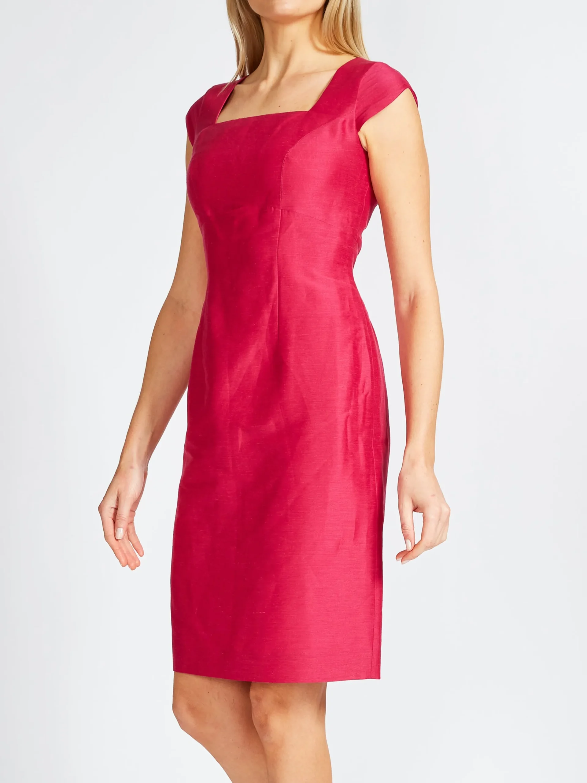 Favourbrook Araminta Cap Sleeve Dress Fuchsia Silverstone Silk Linen-Women Raceday | Dresses