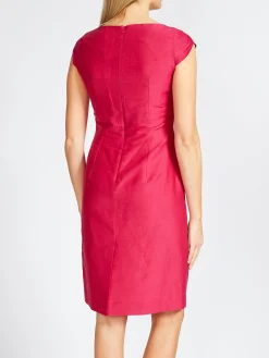 Favourbrook Araminta Cap Sleeve Dress Fuchsia Silverstone Silk Linen-Women Raceday | Dresses