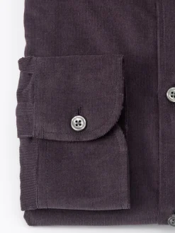 Favourbrook Aubergine Mersey Cord Burlington Shirt- Shirts