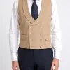 Favourbrook Beige Gabardine Wool Double Breasted 8 Button Shawl Lapel Waistcoat- Wedding Attire | Waistcoats