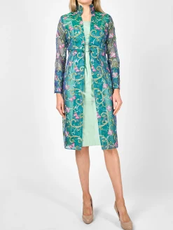 Favourbrook Belgravia Coat Jade Windsor Silk Organza-Women Jackets & Coats