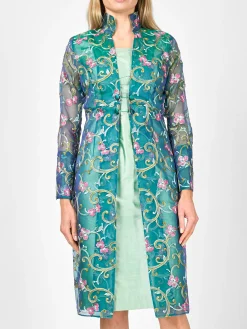 Favourbrook Belgravia Coat Jade Windsor Silk Organza-Women Jackets & Coats