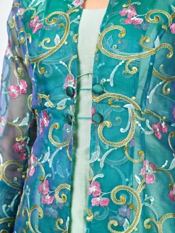 Favourbrook Belgravia Coat Jade Windsor Silk Organza-Women Jackets & Coats
