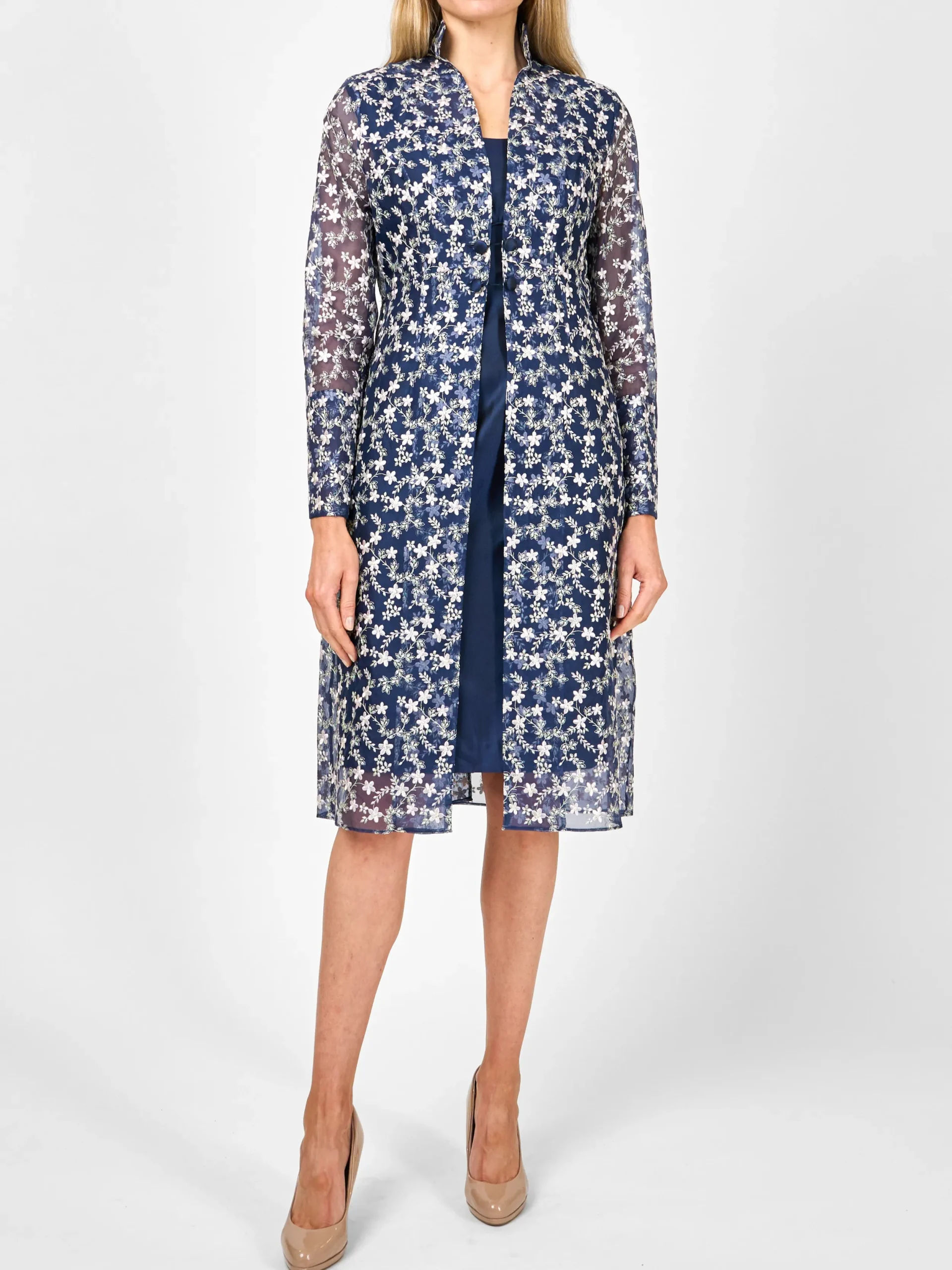 Favourbrook Belgravia Coat Navy Finborough Silk Organza-Women Mother Of The Bride | Jackets & Coats