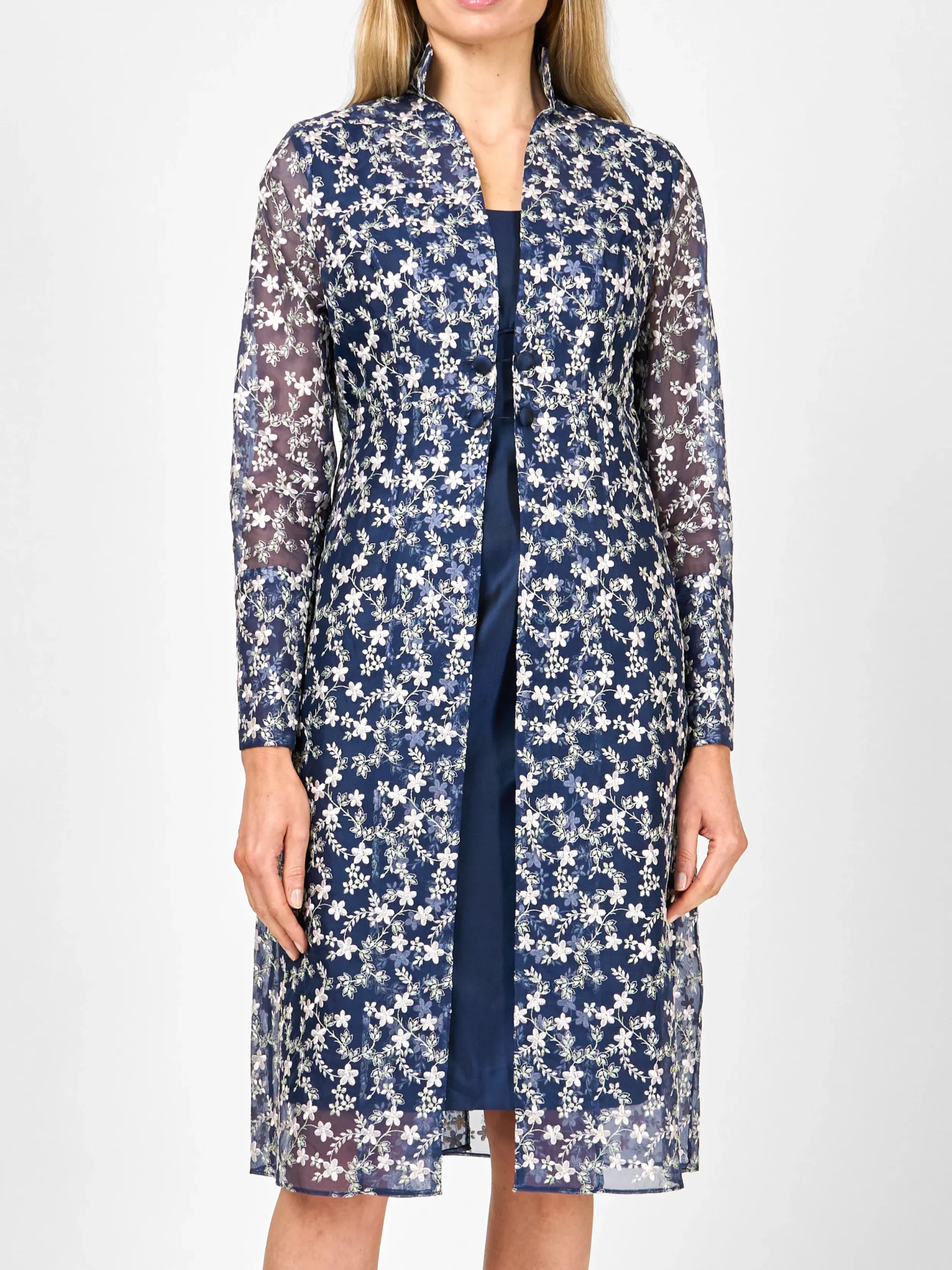 Favourbrook Belgravia Coat Navy Finborough Silk Organza-Women Mother Of The Bride | Jackets & Coats