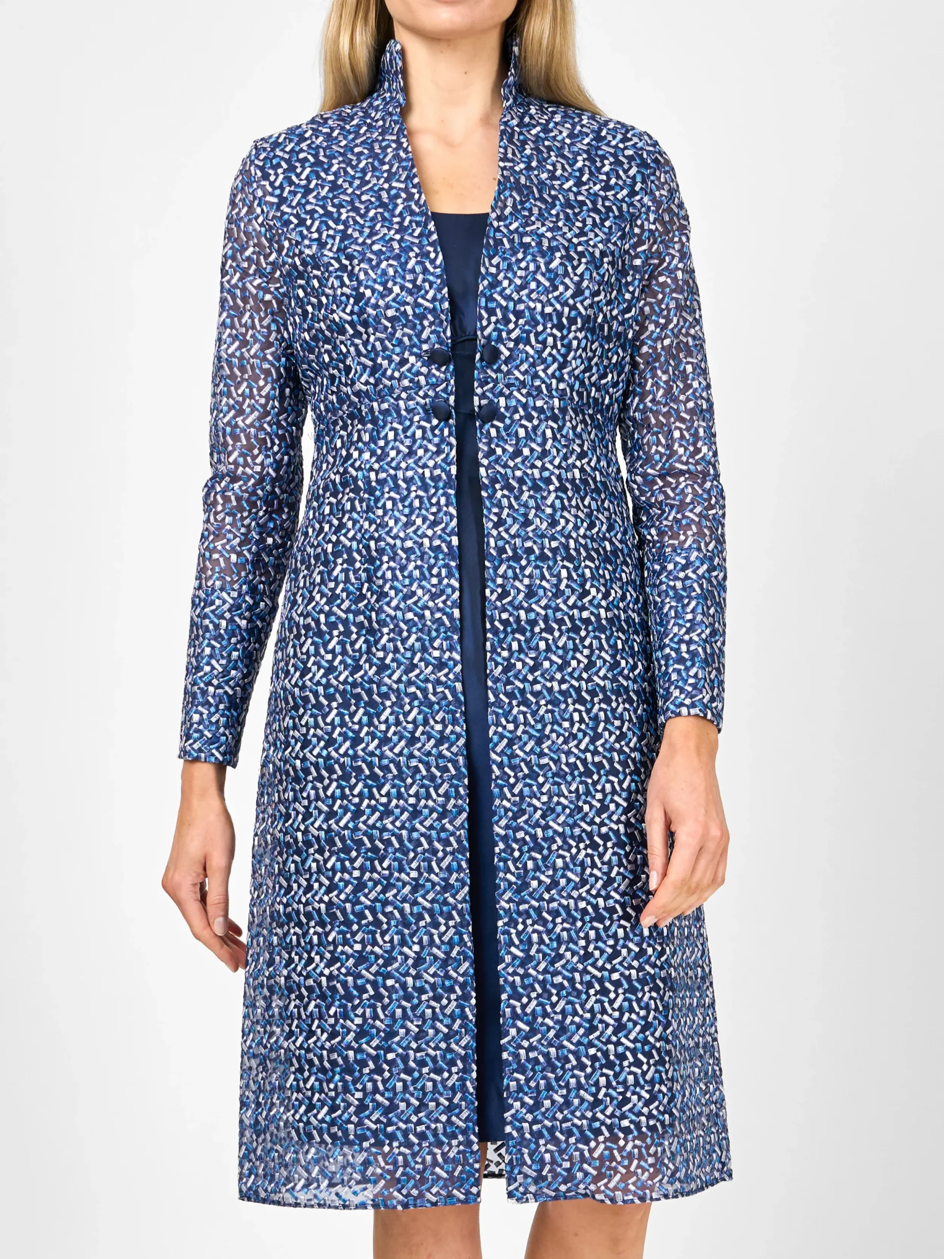 Favourbrook Belgravia Coat Navy Nene Silk Organza-Women Mother Of The Bride | Jackets & Coats