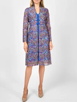 Favourbrook Belgravia Coat Sapphire Helsinki Silk Organza-Women Jackets & Coats