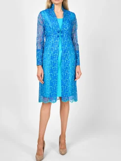Favourbrook Belgravia Coat Sapphire Vanbrugh Silk Organza-Women Mother Of The Bride | Jackets & Coats