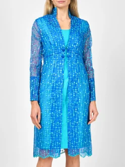 Favourbrook Belgravia Coat Sapphire Vanbrugh Silk Organza-Women Mother Of The Bride | Jackets & Coats