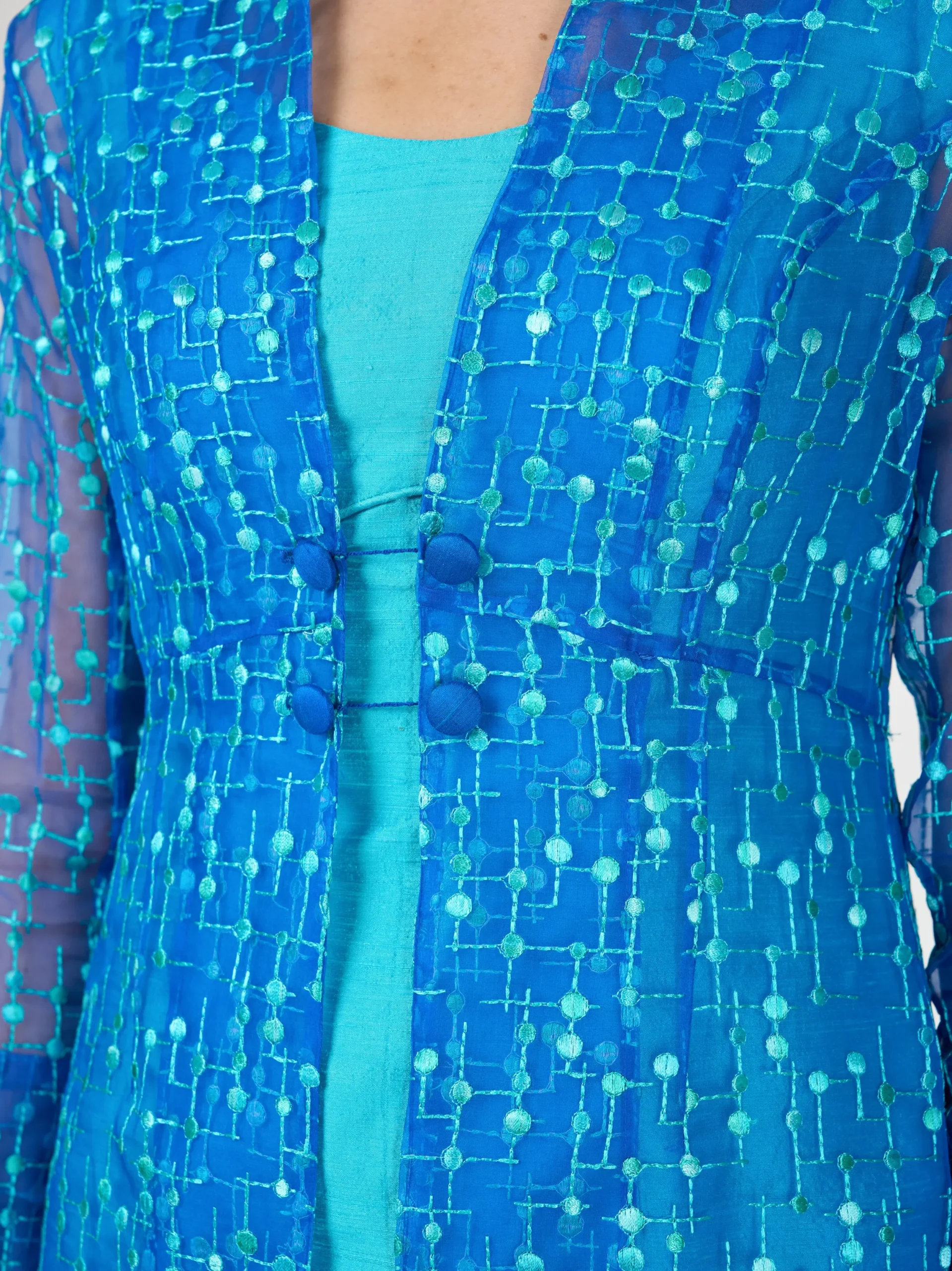 Favourbrook Belgravia Coat Sapphire Vanbrugh Silk Organza-Women Mother Of The Bride | Jackets & Coats