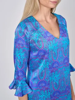 Favourbrook Bella Dress Cobalt Azure Parmee Silk Satin-Women Dresses