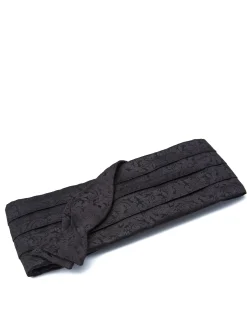 Favourbrook Black Albert Silk Pleated Cummerbund & Bow Tie Set- Bow Ties & Cummerbund Sets