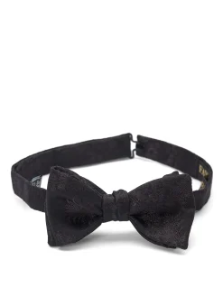 Favourbrook Black Deco Jacquard Silk Bow Tie- Bow Ties