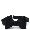 Favourbrook Black Douppion Bow Tie- Bow Ties