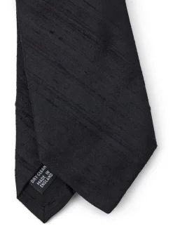 Favourbrook Black Douppion Silk Tie- Ties