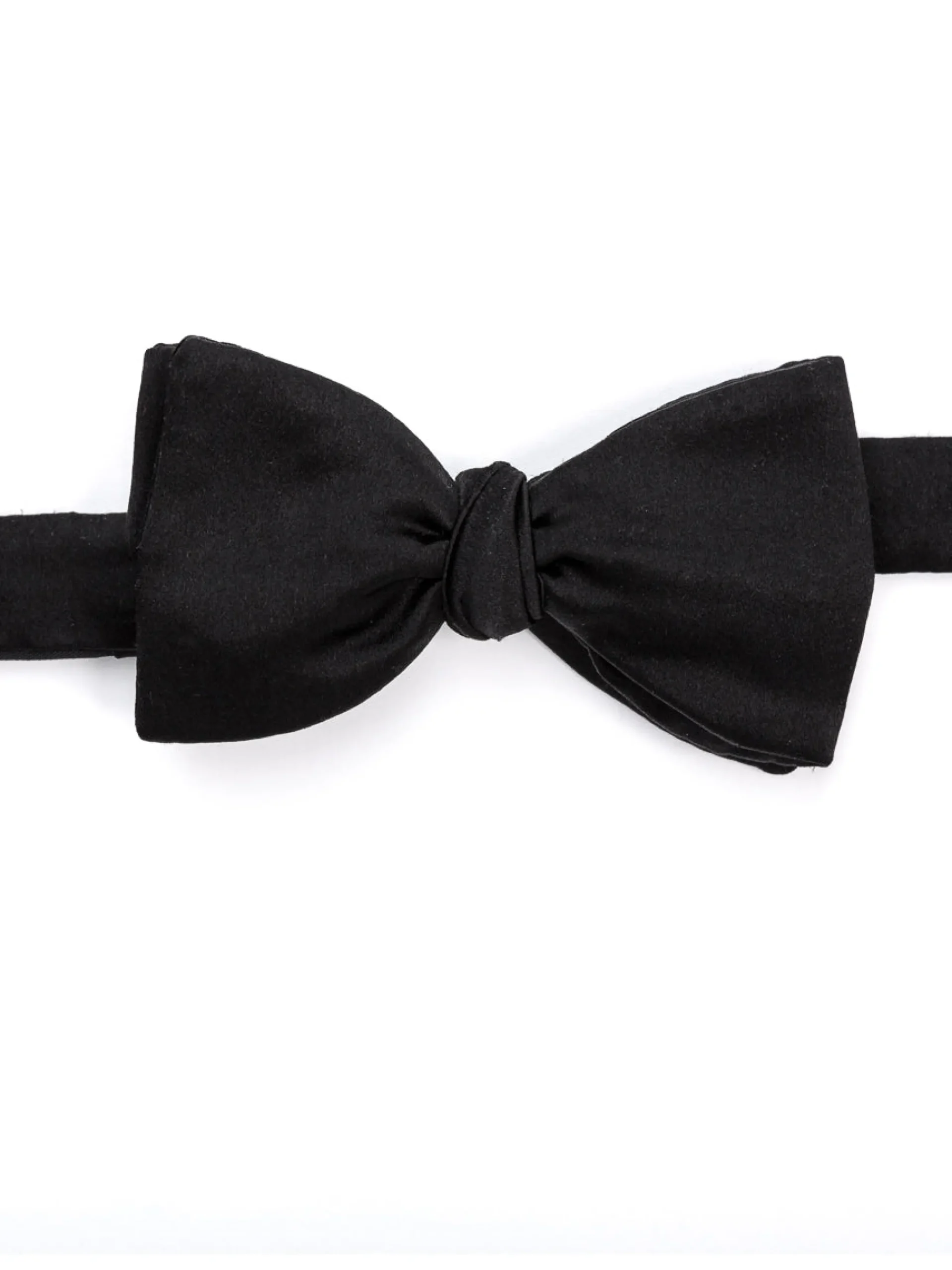Favourbrook Black Duchesse Satin Silk Bow Tie- Eveningwear | Bow Ties