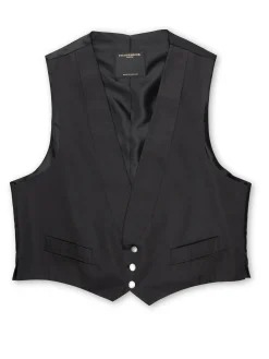 Favourbrook Black Duchesse Satin Silk Single Breasted 3 Button Shawl Lapel Waistcoat- Waistcoats | Single Breasted Waistcoats