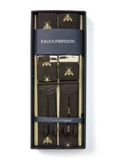 Favourbrook Black Gold Bees Silk Braces- Braces