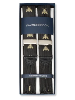 Favourbrook Black Gold Bees Silk Braces- Braces