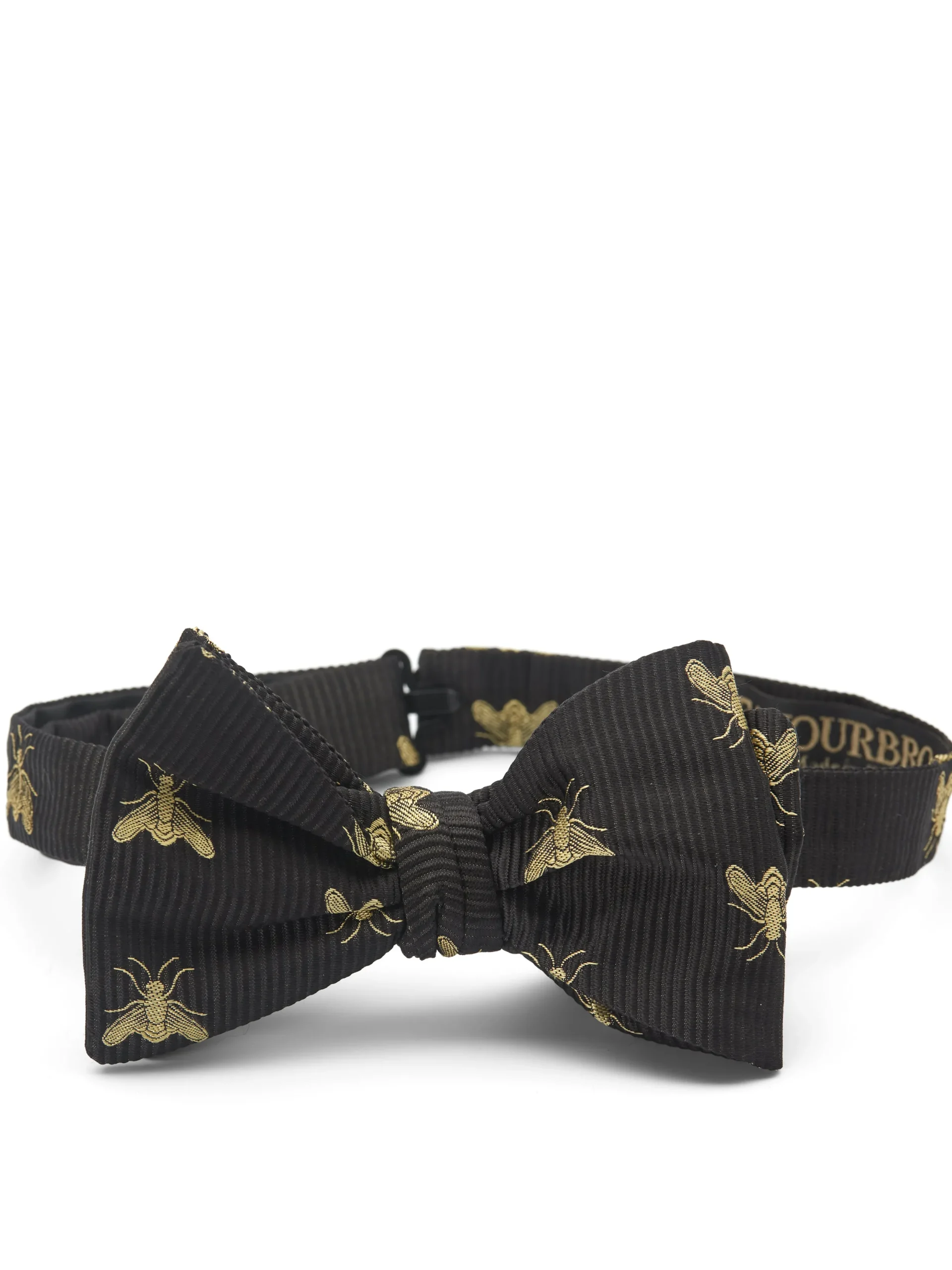 Favourbrook Black Gold Bees Silk Large Party Bow Tie- Bow Ties