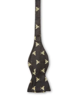 Favourbrook Black Gold Bees Silk Large Party Bow Tie- Bow Ties