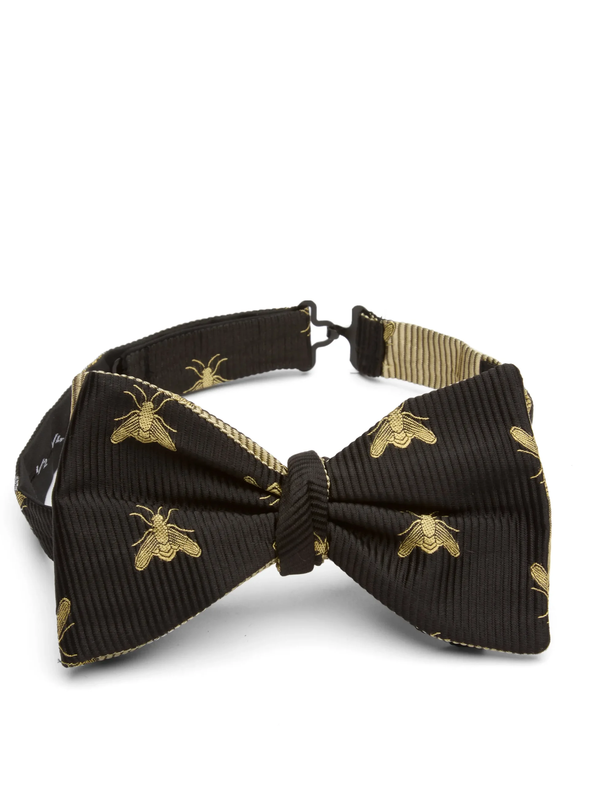 Favourbrook Black Gold Bees with Gold Bees Contrast Large Party Bow Tie- Bow Ties