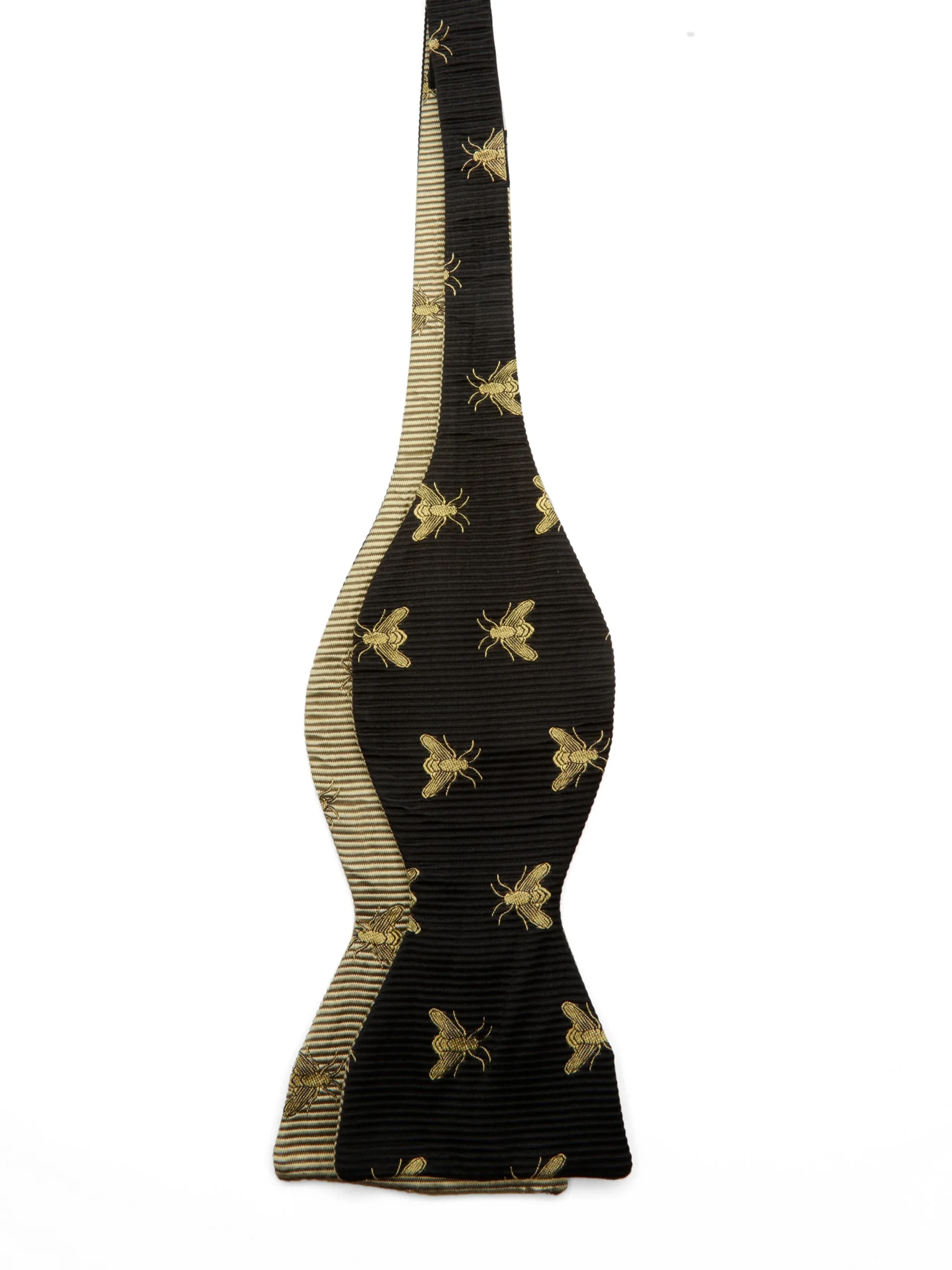 Favourbrook Black Gold Bees with Gold Bees Contrast Large Party Bow Tie- Bow Ties