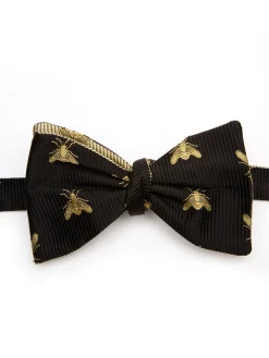 Favourbrook Black Gold Bees with Gold Bees Contrast Large Party Bow Tie- Bow Ties