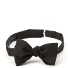 Favourbrook Black Grosgrain Silk Bow Tie- Bow Ties