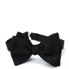 Favourbrook Black Grosgrain Silk Large Party Bow Tie- Bow Ties