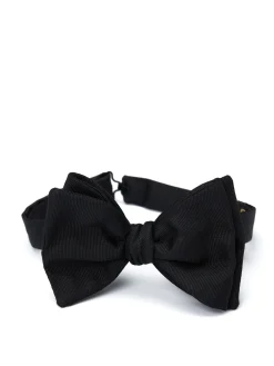 Favourbrook Black Grosgrain Silk Large Party Bow Tie- Bow Ties