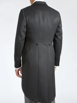 Favourbrook Black Hampton Barathea Wool Morning Coat- Groomswear | Wedding Attire