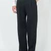 Favourbrook Black Hampton Tommy Wide-Leg Dress Trouser- Trousers