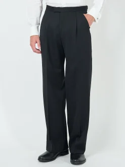 Favourbrook Black Hampton Tommy Wide-Leg Dress Trouser- Trousers