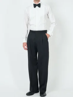 Favourbrook Black Hampton Tommy Wide-Leg Dress Trouser- Trousers