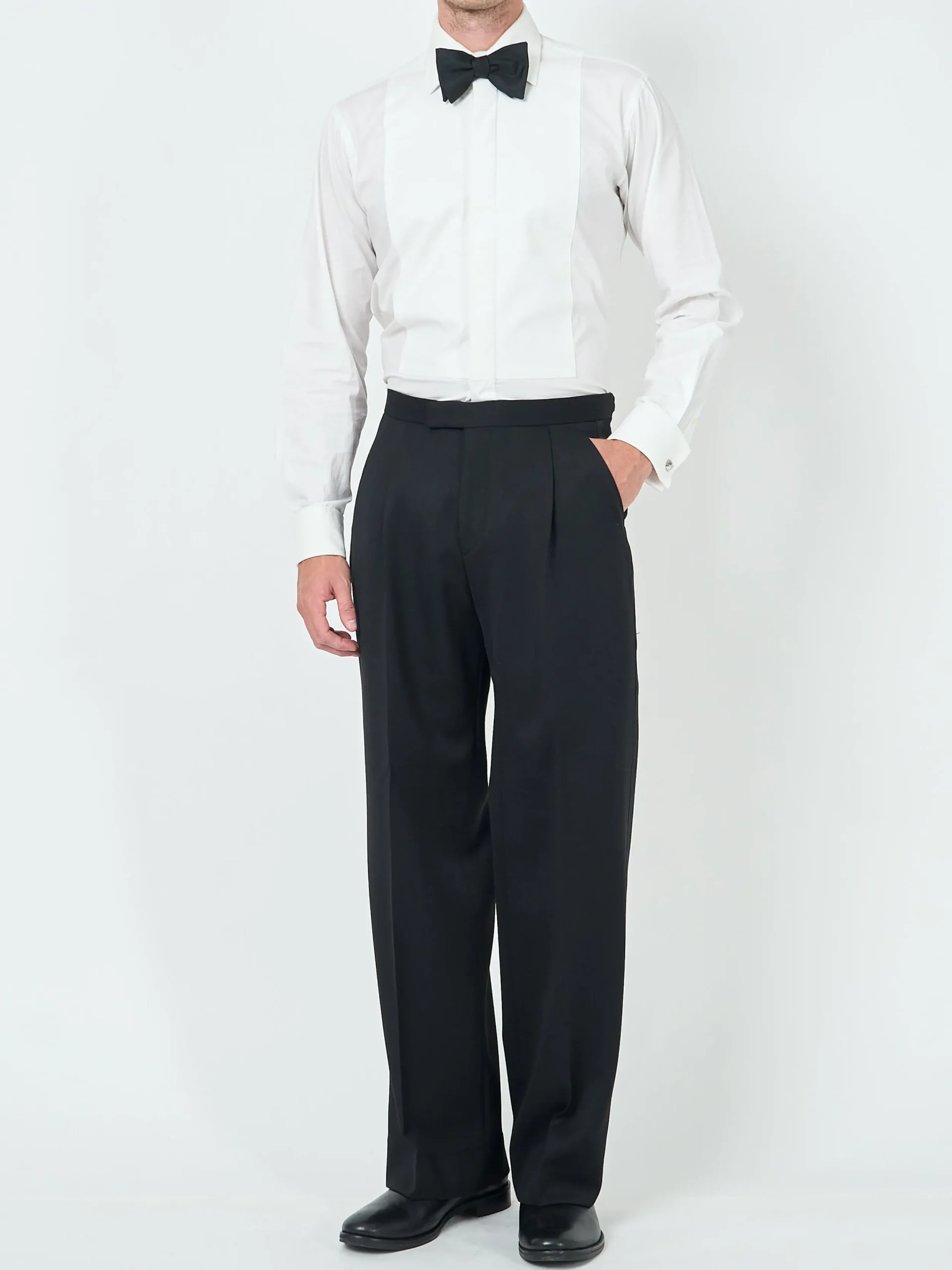 Favourbrook Black Hampton Tommy Wide-Leg Dress Trouser- Trousers