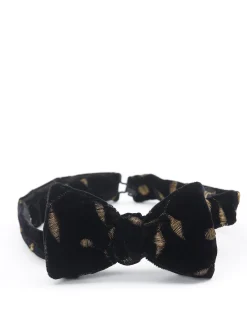 Favourbrook Black Lurex Berries Silk/Rayon Large Party Bow Tie- Bow Ties