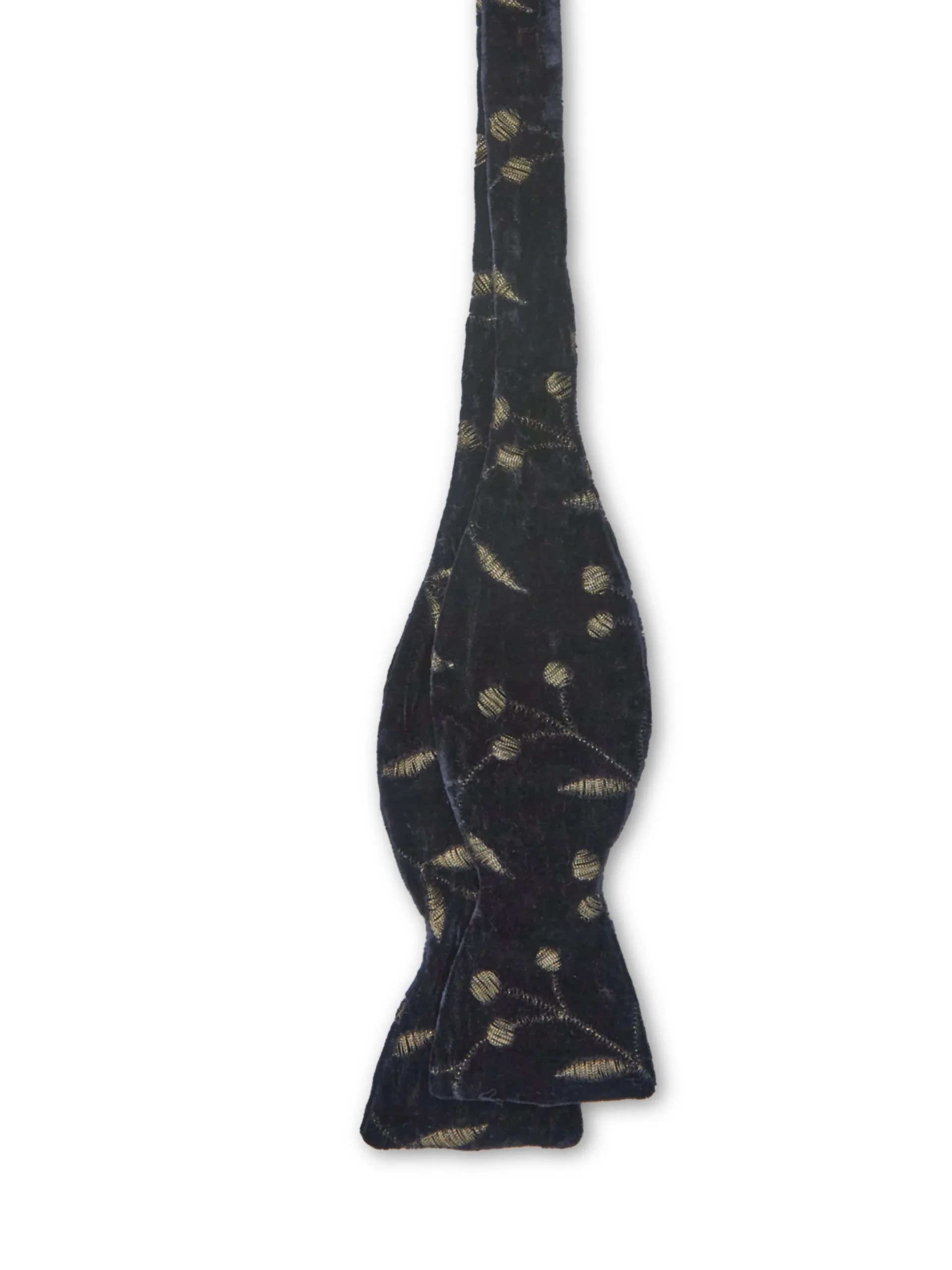 Favourbrook Black Lurex Berries Silk/Rayon Large Party Bow Tie- Bow Ties