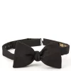 Favourbrook Black Moire Silk Bow Tie- Bow Ties
