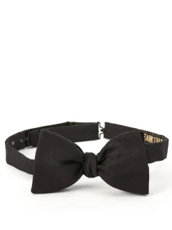 Favourbrook Black Moire Silk Bow Tie- Bow Ties