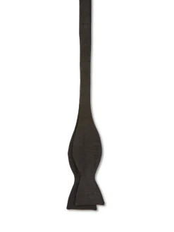 Favourbrook Black Moire Silk Bow Tie- Bow Ties