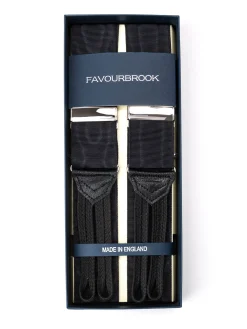 Favourbrook Black Moire Silk Braces- Braces