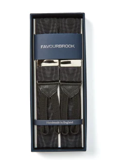 Favourbrook Black Moire Silk Braces- Braces