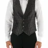 Favourbrook Black Pickwick Silk Single Breasted 4 Button Shawl Lapel Waistcoat- Waistcoats | Evening Waistcoats