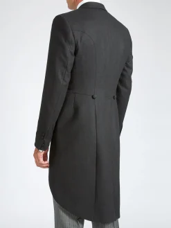 Favourbrook Black Seaton Cashmere Wool Morning Coat- Groomswear | Wedding Attire