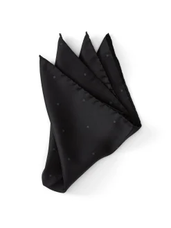 Favourbrook Black Spot Silk Pocket Square- Pocket Squares