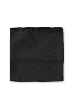 Favourbrook Black Spot Silk Pocket Square- Pocket Squares