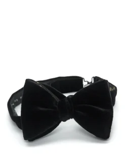 Favourbrook Black Velvet with Black Bees Contrast Large Party Bow Tie- Bow Ties